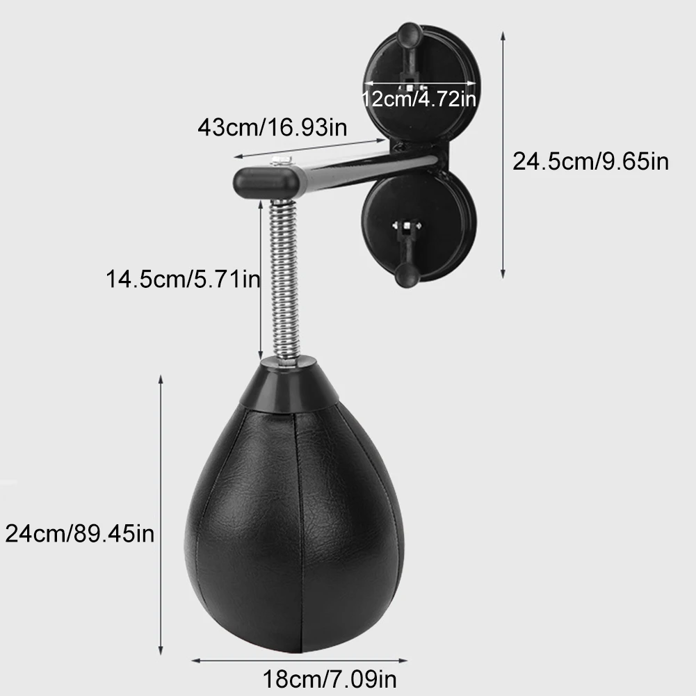 Wall Mount Punching Bag Height Adjustable Boxing Training Ball with Suction Cup Punching Ball with Spring for Kids Adults
