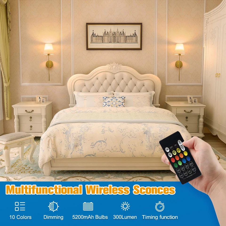 Aplique De Pared Con Control Remoto Interior LED Lámpara De Pared Moderna De Color Regulable