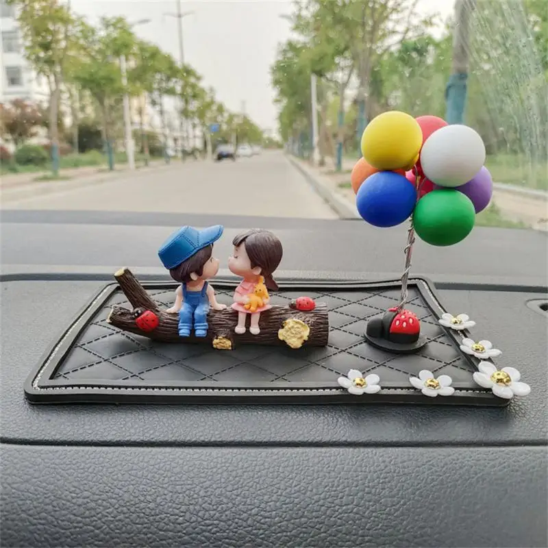 Car Decoration Cute Cartoon Couples Action Figure Figurines Balloon Ornament  Auto Interior Dashboard Accessories For Girls Gifts