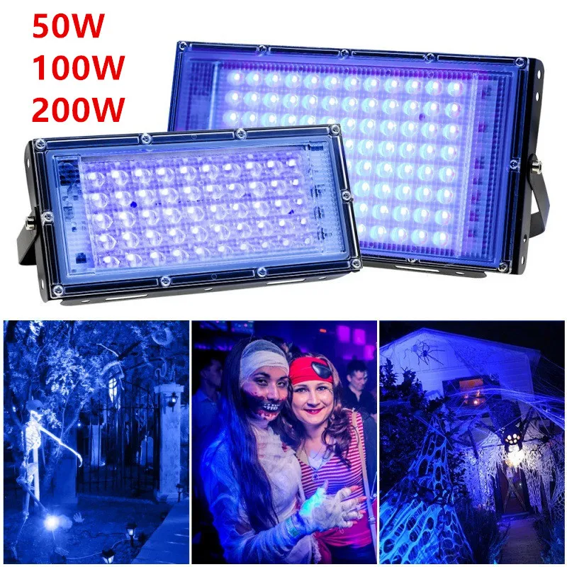 

50W 100W 200W LED Stage Light UV Lights Blacklight Ultraviolet Flood Effect Light For Halloween Xmas Dance DJ Disco Party Bar 2#