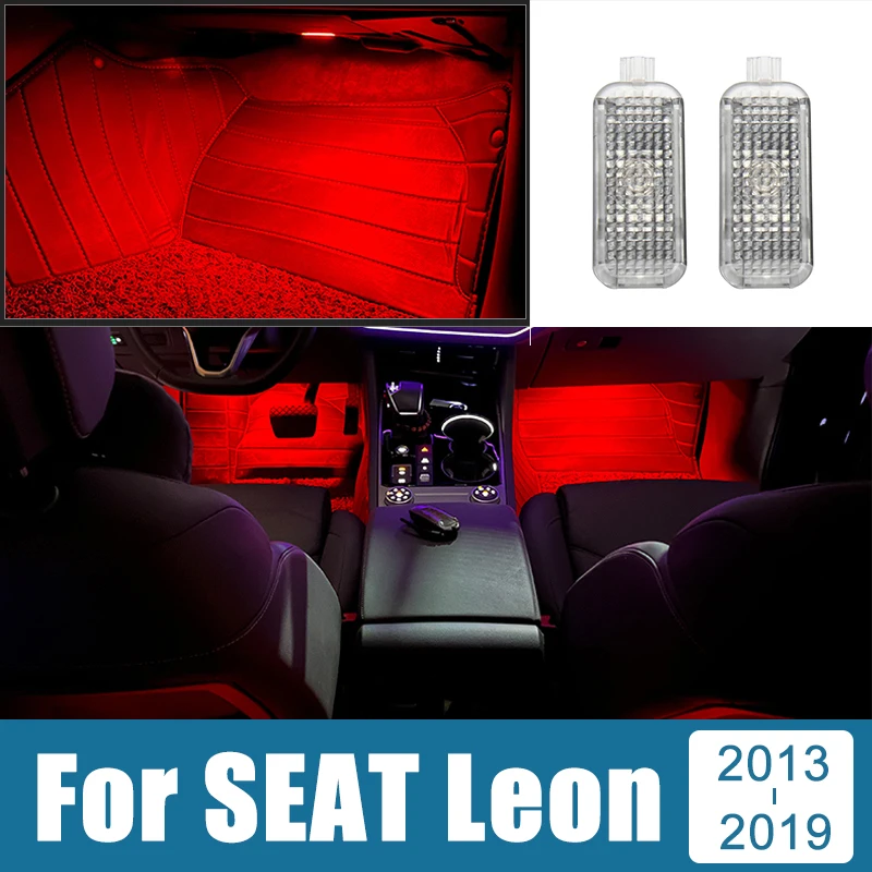 12V LED Car Footwell Lamp Atmosphere Lights Interior Decoration Accessories For SEAT Leon 2013 2014 2015 2016 2017 2018 2019