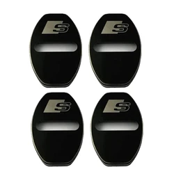 Premium Car Door Lock Cover Set - Sleek Protection & Style (4 Pieces) (Black)