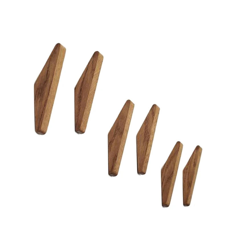 

Natural Wood Clothes Hanger Wall Mounted Coat Hook Decorative Key Holder Hat Scarf Handbag Storage Hanger Bathroom Rack