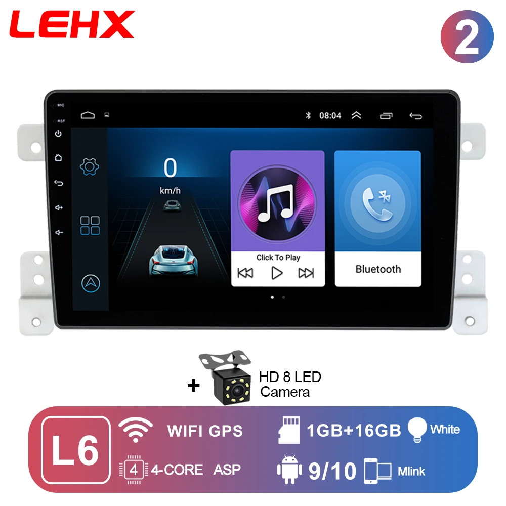 car with movie player LEHX L6Pro 2 DIN Android 10 Autoradio Car Radio Multimedia Video player For Suzuki Grand Vitara 3 2005 - 2015 Carplay gps dvd headrest blu ray player Car Multimedia Players