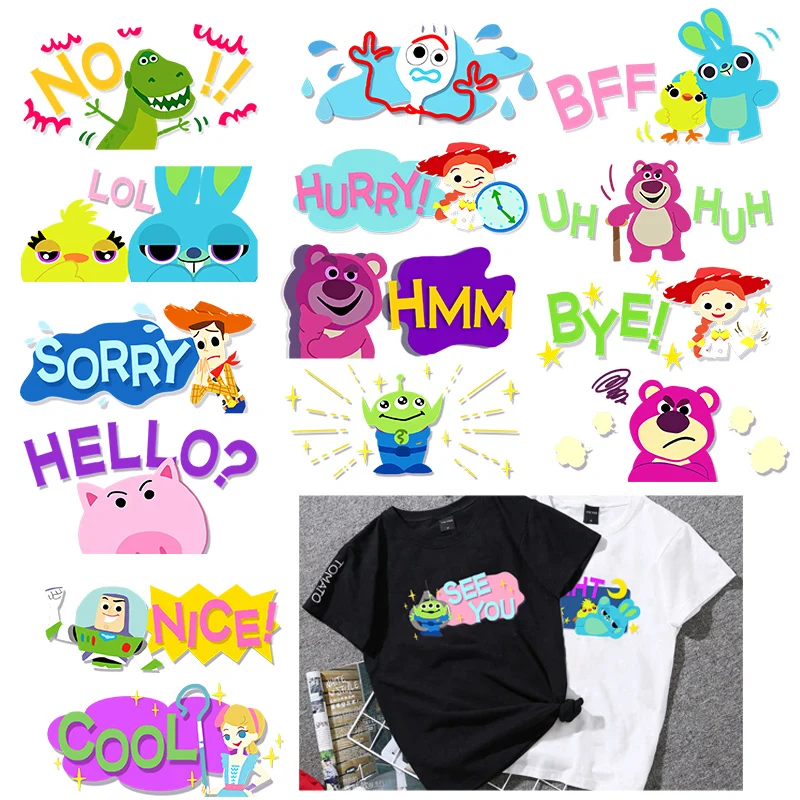 Disney Heat Stickers Toy Story Lotso Stripes Children Iron On Transfers For Clothing