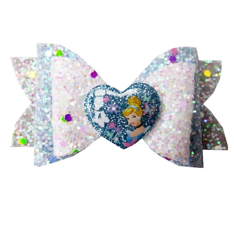 Disney Princess doll Accessory hair clip girl cartoon hair pin Frozen Elsa doll Bow clip