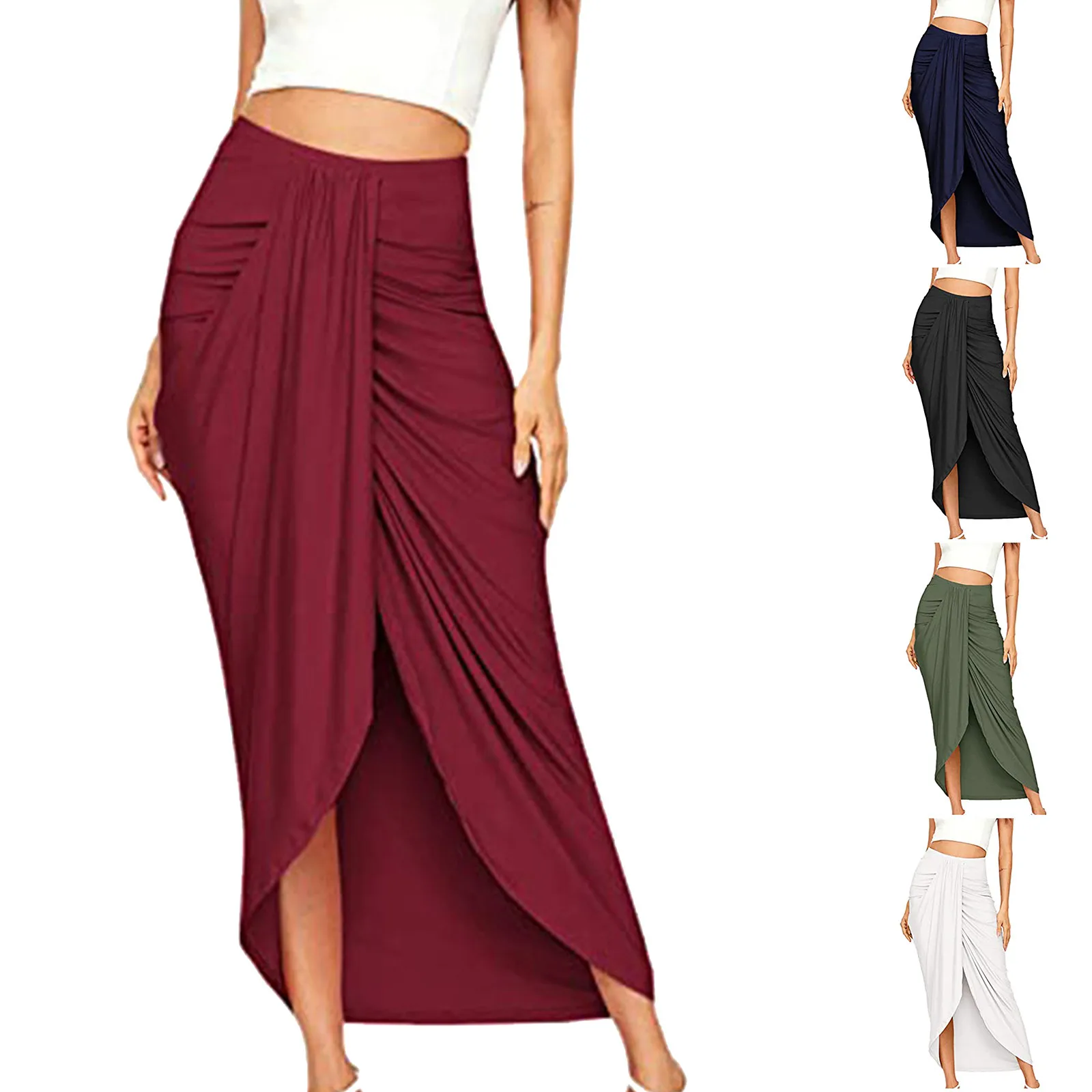 

Women'S Skirts Trend 2023 Party Slim Fit Casual Split Bag Buttock Solid Summer Women Skirts 2023 Summer Suit Set Women Faldas