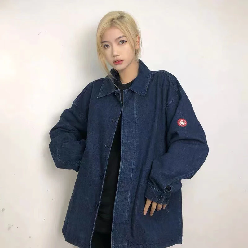 Oversized CAVEMPT C.E Denim Jacket Men Women Casual Washing Labeling Retro  Coat C.E Couple Denim Top