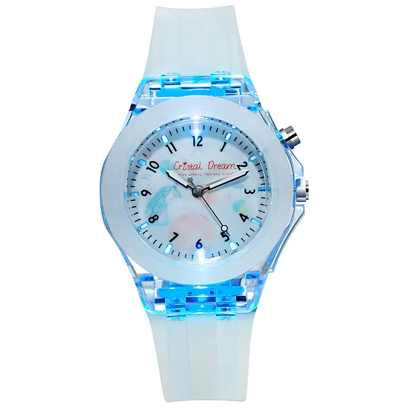 Luminous Kids Watches LED Colorful Flash Digital Watch for Boys Girls Silicone Watchband Fashion Casual Children's Quartz Watch