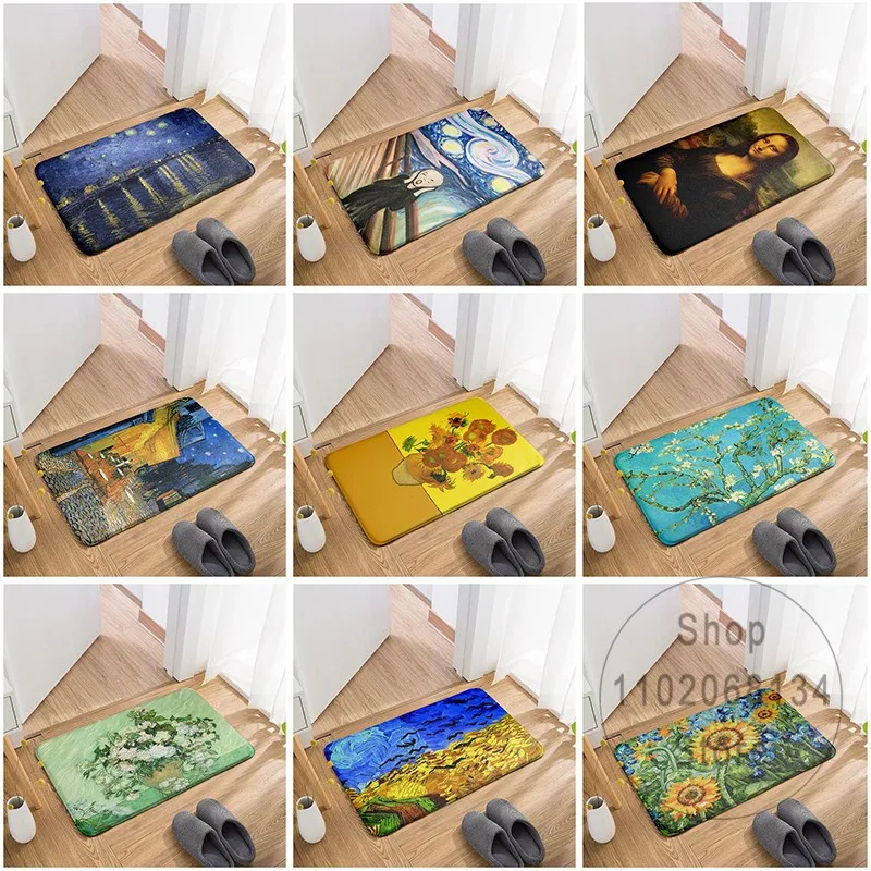 Van Gogh Starry Night Sun Flowers Carpet Abstract Landscape Rugs Famous