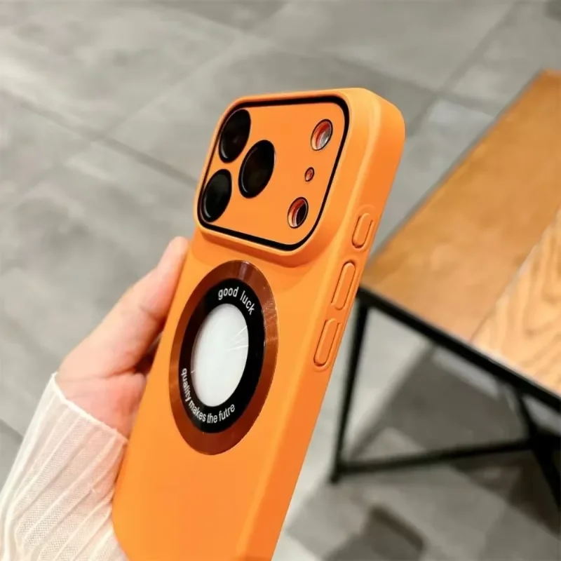 Luxury Frosted Solid Color Case with Magnetic Camera Protection