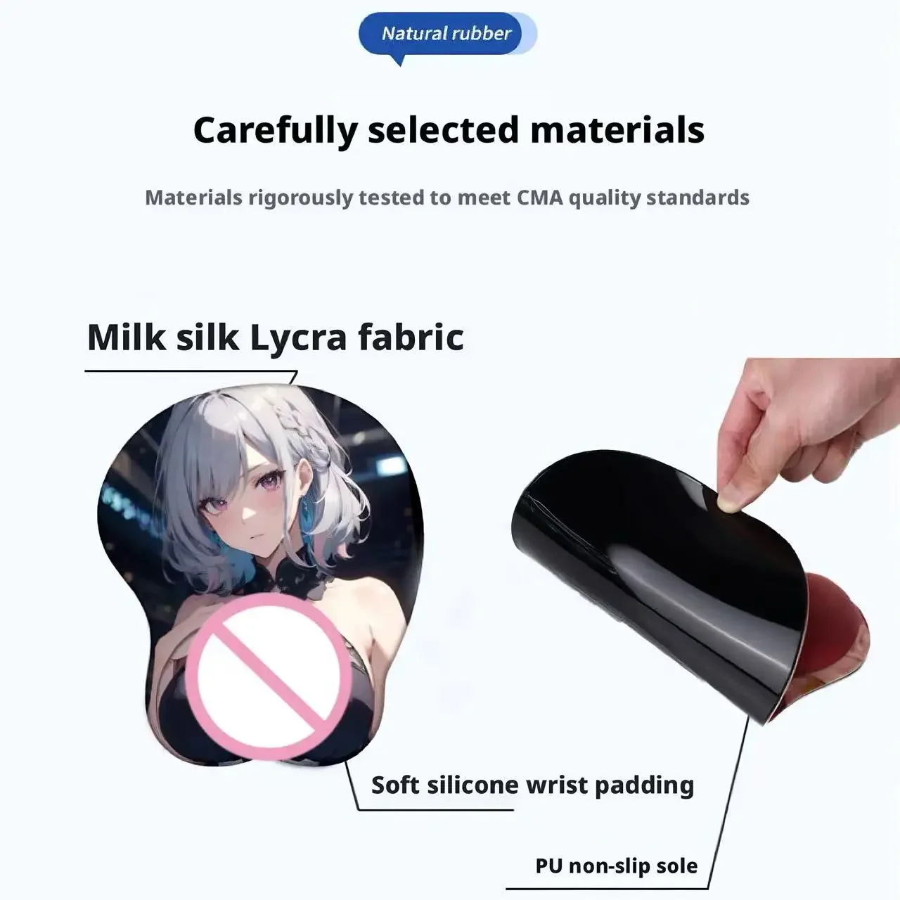 3D Anime Cartoon Mouse Pad with Soft Wrist Rest and Anti-Slip Design for Comfort and Gaming