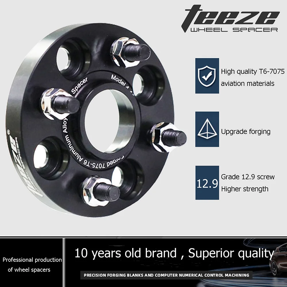 TEEZE PCD 4x100 Center Bore 54.1mm M12X1.5 Wheel Spacer Adapter Flang 4 Lug Suit For Hyundai Accent,Aura,Bayon,i10,i20,Reina Car