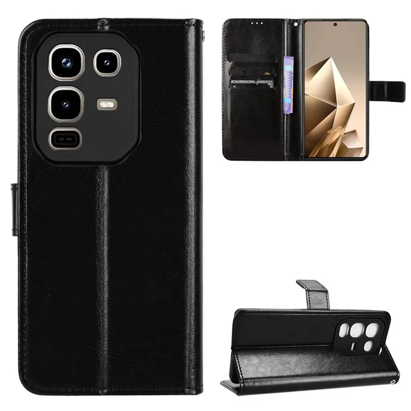 Leather Flip Case with Wallet and Kickstand Features - Protective Cover