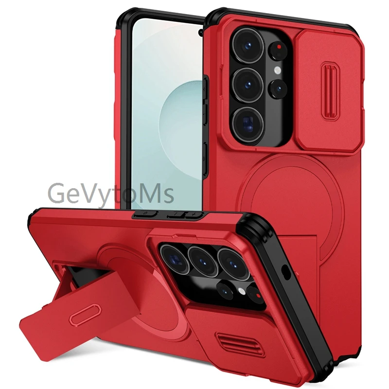 Enhanced Kickstand Case with Lens Cover & Magnetic Car Holder