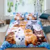 Cute Cat Duvet Cover Set Boys Girls Adults Animal Printed Bedding Set Pet Theme Comforter Cover Pet Quilt Covers with Pillowcase 3