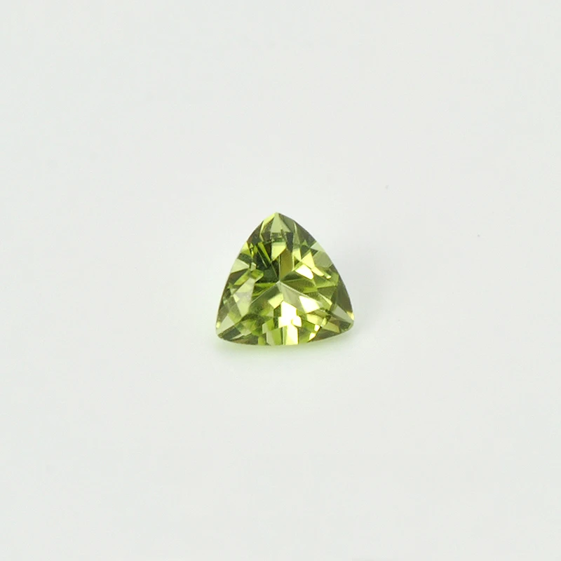 50pcs Natural Stone Peridot 3x3mm-6x6mm Trillion Facet Cut Semi-Precious Loose Gemstone for Jewelry Making