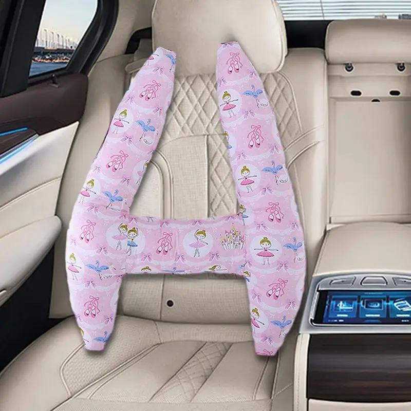 Cojín Asiento Coche Para Niños - Almohada Viaje Forma H, Suave Y Transpirable, Para Dormir En Carretera