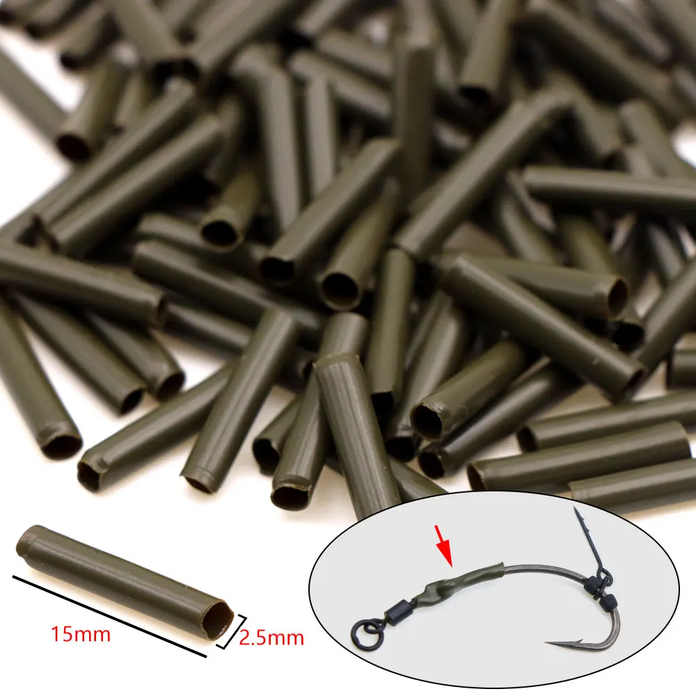 PLABBDPL 50 Pezzi Amo da Pesca alla Carpa Manica Hair Rig Line Aligner, Line Aligner Carp Fishing Tubi in Gomma, Line Aligner Accessori/Pesca Anti Kicker