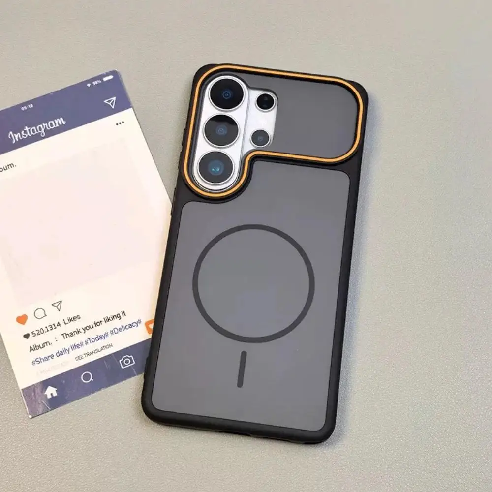 Luxury Frosted Silicone Magnetic Phone Case with Soft Bumper