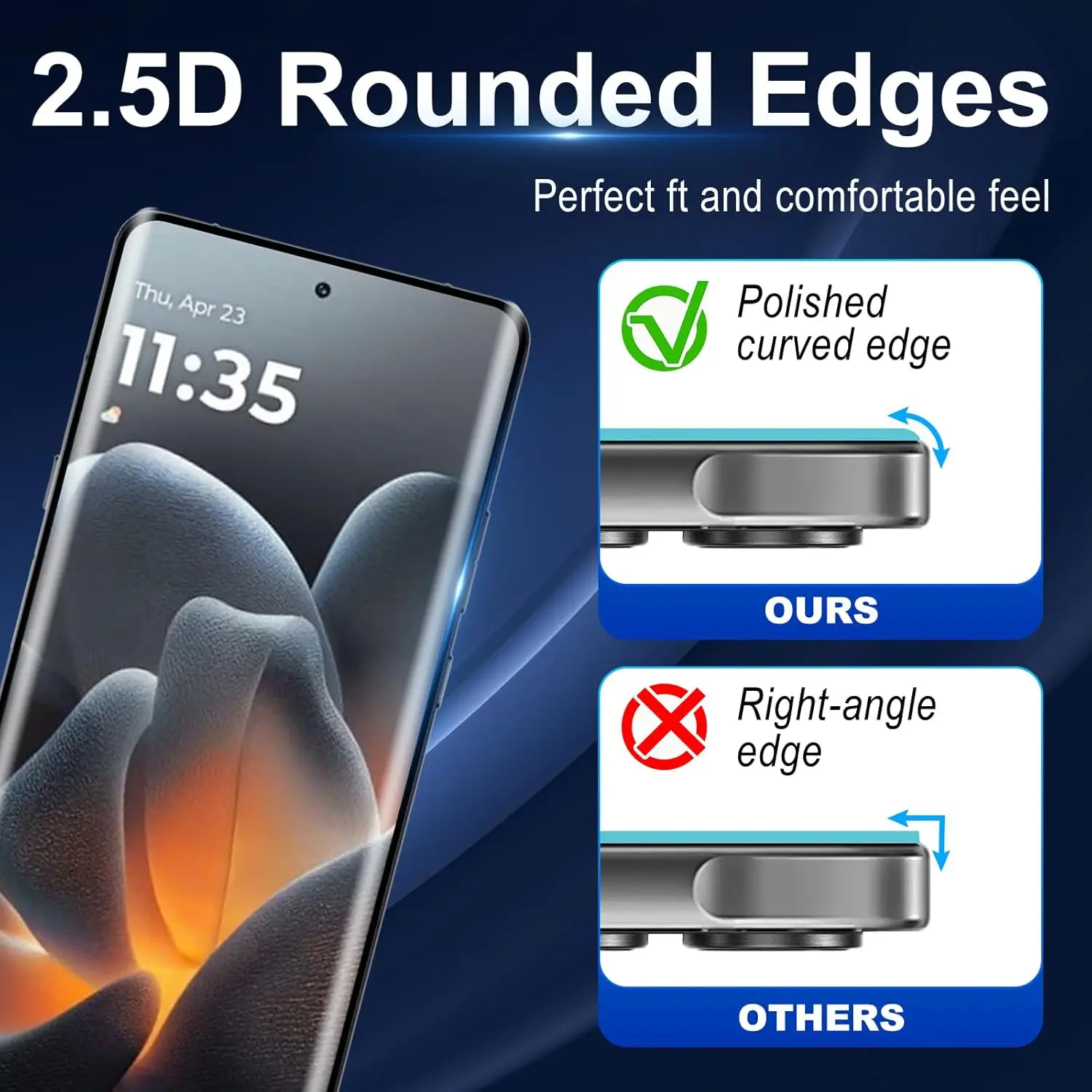 Premium 3D Curved 9H Tempered Glass Screen & Camera Lens Protector
