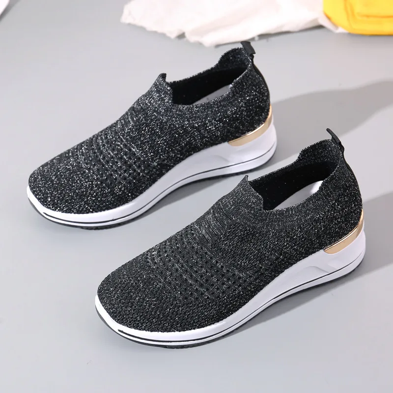 Lazy Shoes Woman Brand Designer Vulcanized Shoes Women Rhinestone Slip on Casual Shoes Sneakers Women Loafers Chaussures Femme