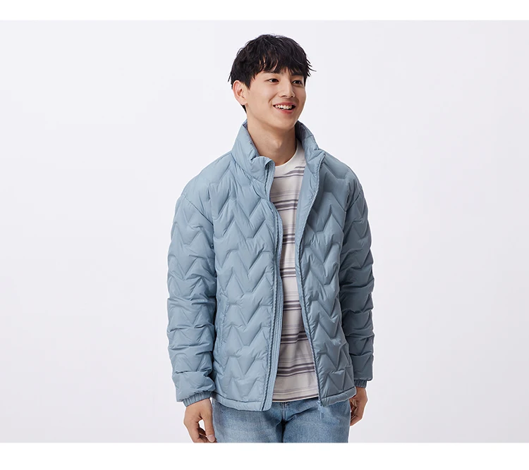 Chaqueta de plumón para hombre, impermeable, cálida, de cuello, para uso diario, nueva, de invierno, versátil, de color sencillo.