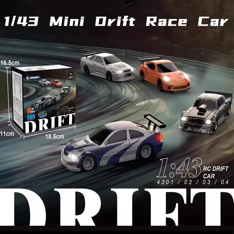2.4g Rc Drift Car 1/43 4wd Remote Control Car High Speed Four Wheel Drive Radio Controlled Mini Racing Car Children Toys ​Gif 2