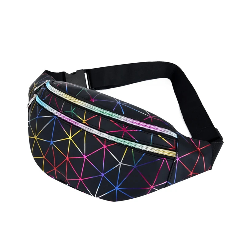 Waterproof Men Women Running Shiny Waist Bag Fitness Workout Zipper Bag Adjustable Strap Waist Sport Fanny Pack Chest Pouch