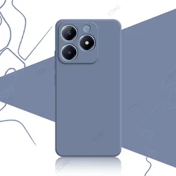 Luxury Soft Square Liquid Silicone Mobile Phone Case Cover for Realme C61 4G not 5G (Gray)