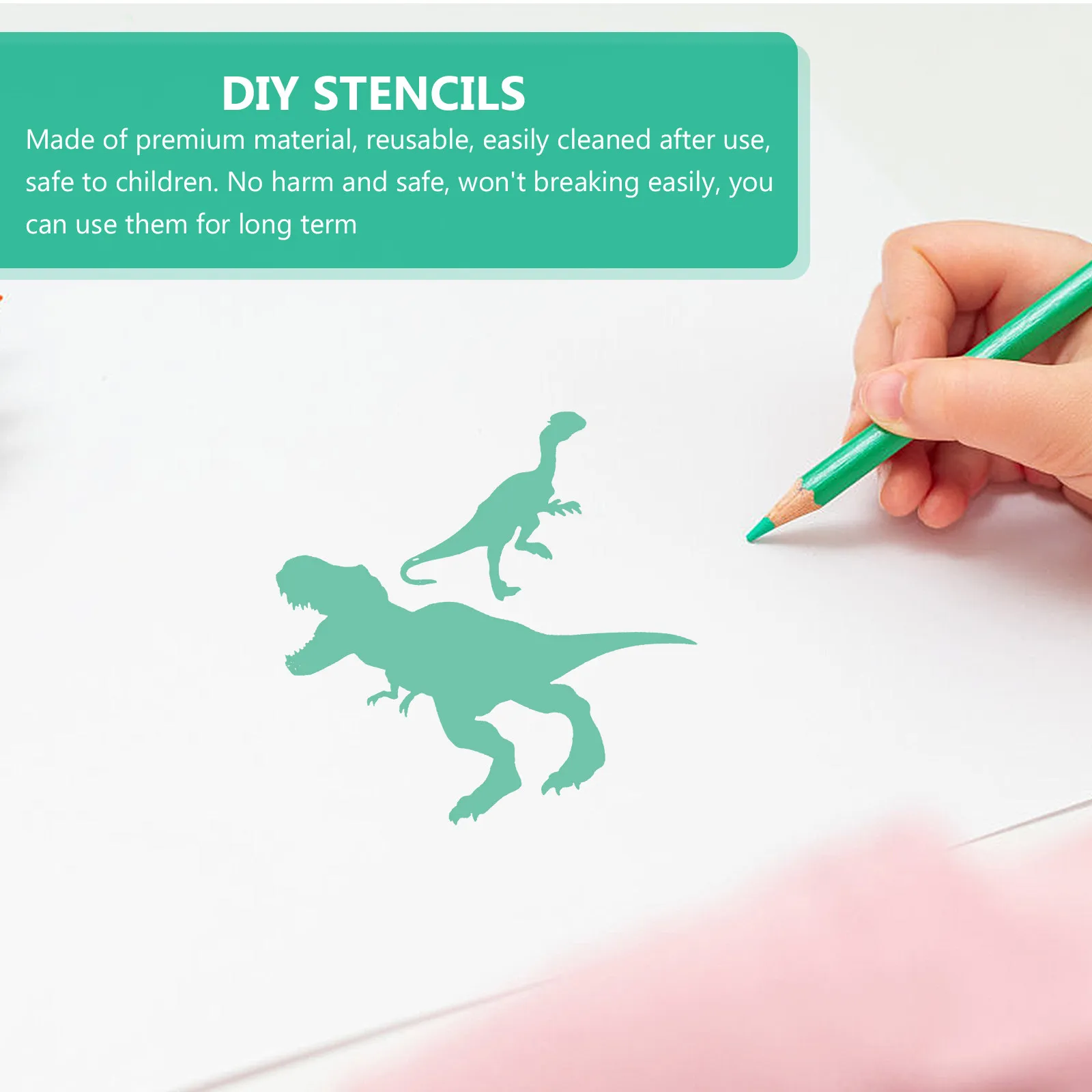 10Pcs 공룡 드로잉 스텐실 DIY 아트 프로젝트를 위한 프리미엄 유연한 재사용 가능한 페인팅 템플릿 스프레이 장식