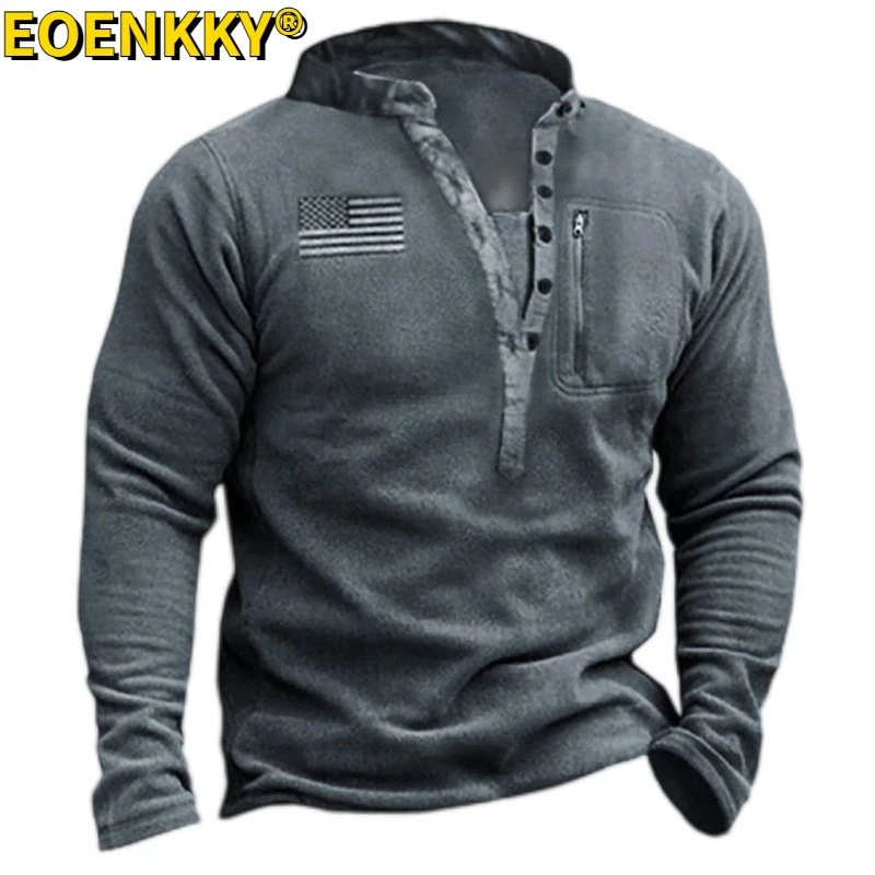 Autumn New Men's Windproof Warm Pullover Men's Outdoor Hunting Fleece Outerwear Military Military Training Tactical Tops