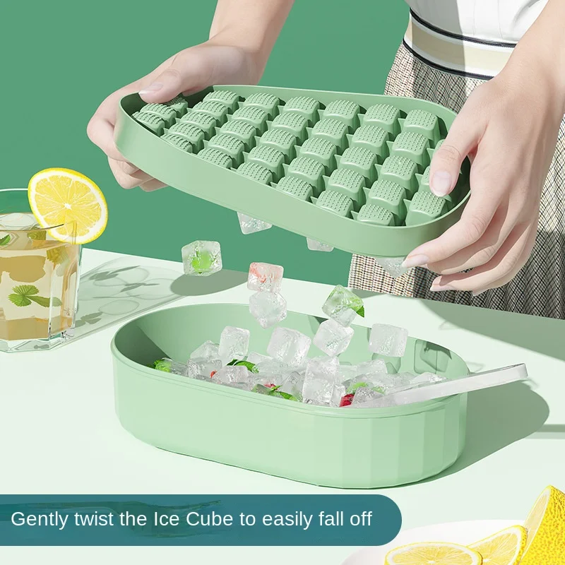 

Reusable Silicone Ice Cube Tray For Summer Whiskey Cocktail Without Cover With Cover 36 Cavity Honeycomb Silicone Ice Cube Mold