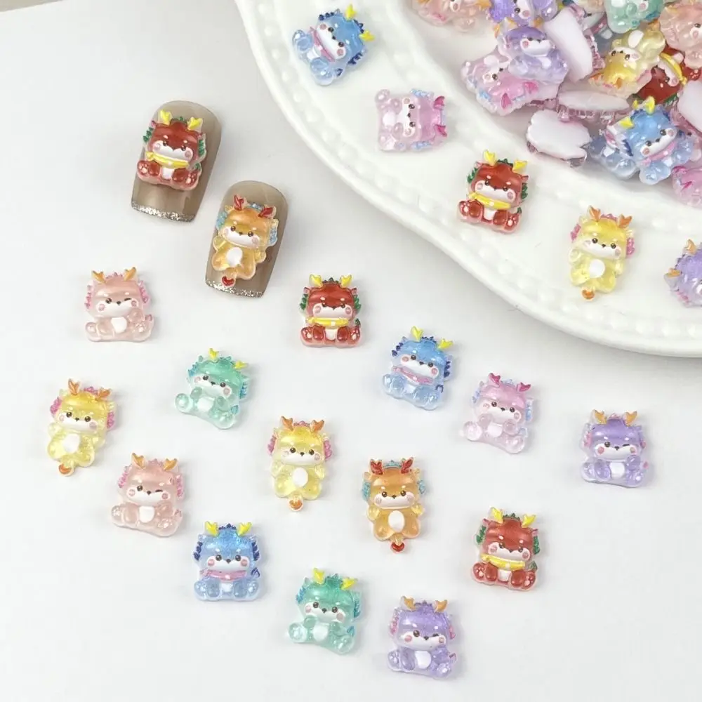 

20Pcs Lovely Dragon Baby Nail Art Ornament Cartoon Dragon Ice Translucent Wear Nail Decoration Wear-resistant Waterproof