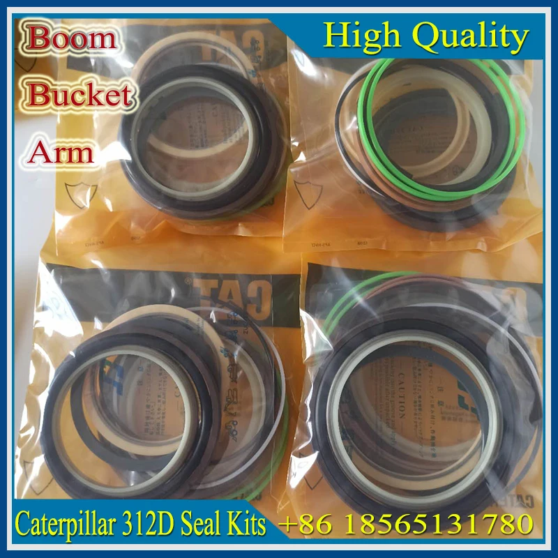 4 SETS E312D E312D2 Boom Bucket Arm Seal Kit for Caterpillar Excavator 312 Hydraulic Cylinder Service Kits