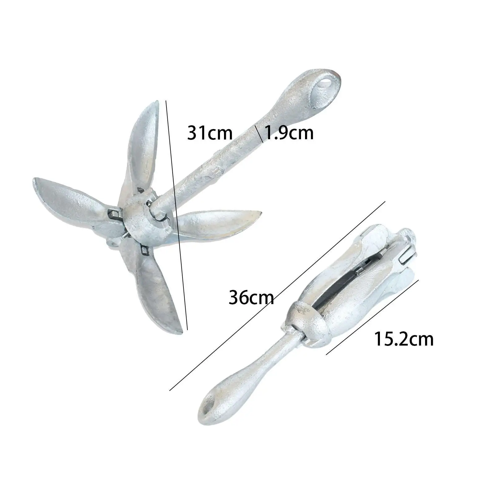 Boat Anchor with Rope Jet Skis Anchor for Dinghies Sand River Lake Canoes