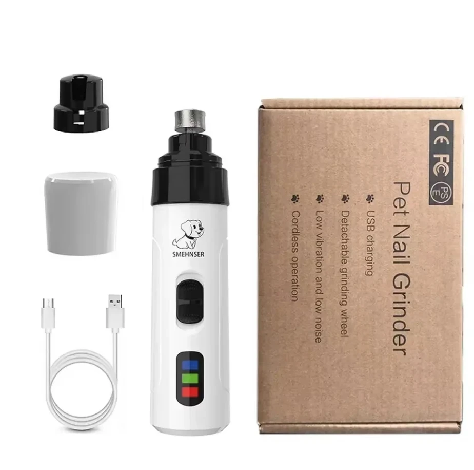 Pet Nail Clippers Nail Grinder for Cats Dogs Electric Trimmer Battery Life 8 Hours Rechargeable Plug-in