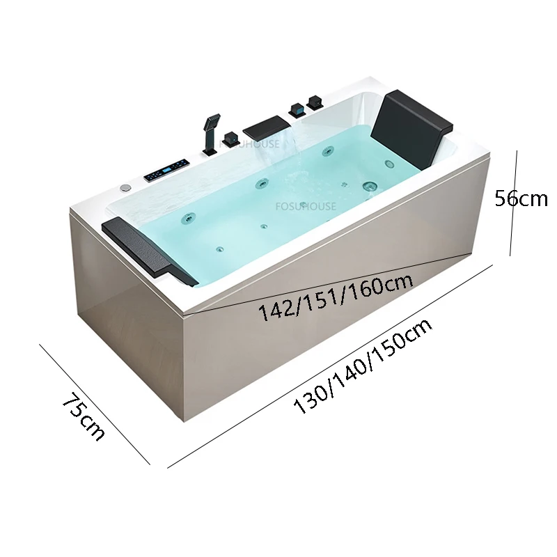 Description Picture 2 of itemAcrylic Bathtubs Household Bathroom Fixture Adult Whirlpool Outdoor Bathtub Creative Upscale Shower Integrated Massage Bathtub