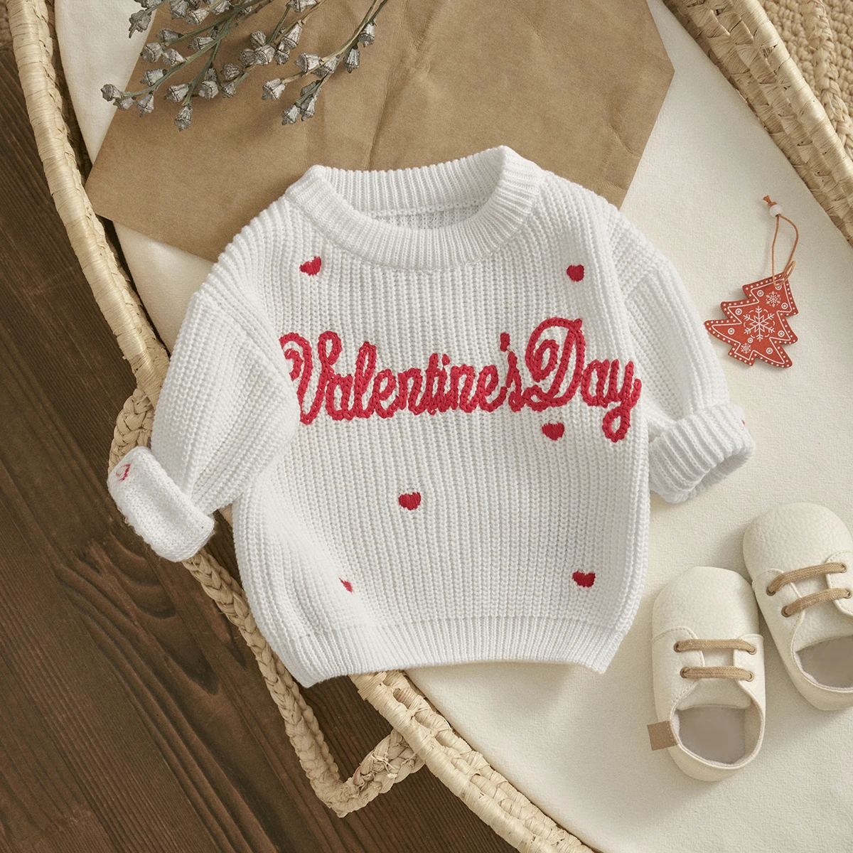 ma&baby 0-18M Valentine's Day Newborn Infant Toddler Baby Girl Boy Sweaters Knit Letter Warm Fall Spring Winter Clothing