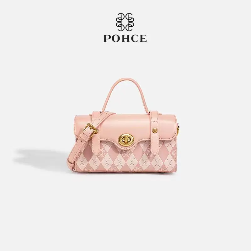 

POHCE Women's Luxury New British Crossbody Pink Cambridge Bag Fashion Handbag Single Shoulder Bag Crossbody Bag