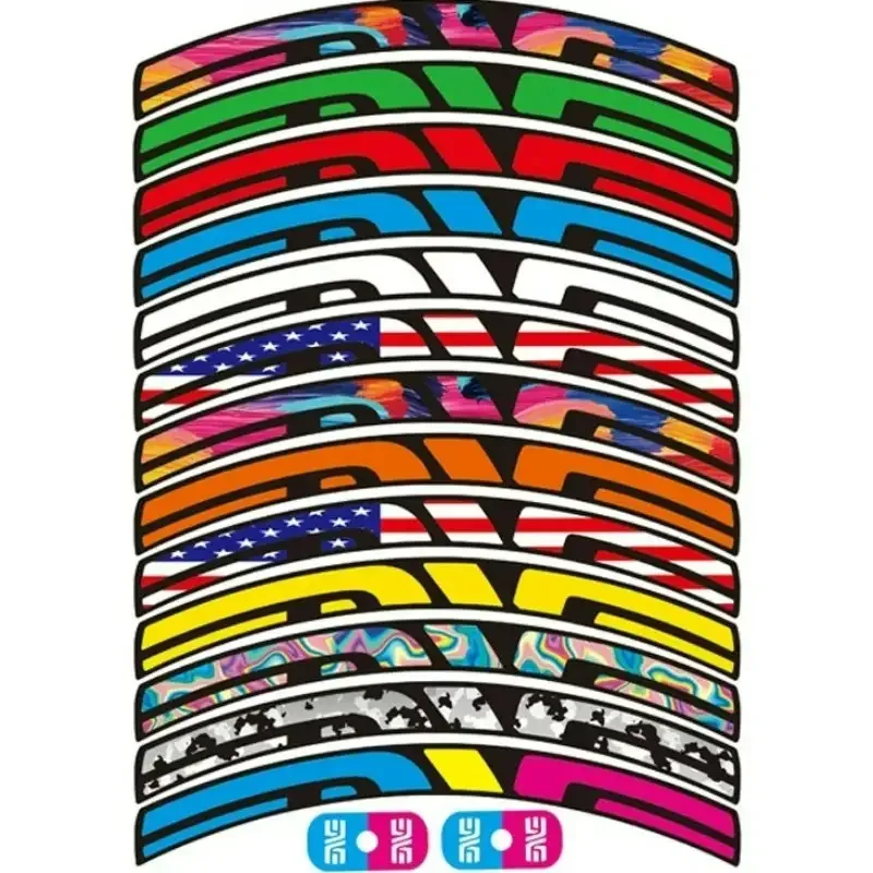 Durable Vinyl Sticker Pack for Bike and Wheel Decoration - 15pcs/Sheet, 2D Flat Design