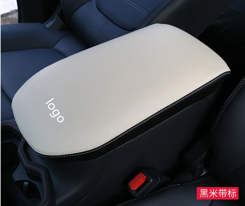 For Toyota RAV4 2019 2020 2021 Black Leather Car Central Armrest Cover