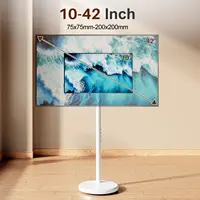 Adjustable Mobile TV Stand-360° Rotating Floor Mount for 10-42" OLED/LED Screens,Portrait/Landscape Switch, 88lbs VESA 200x200mm