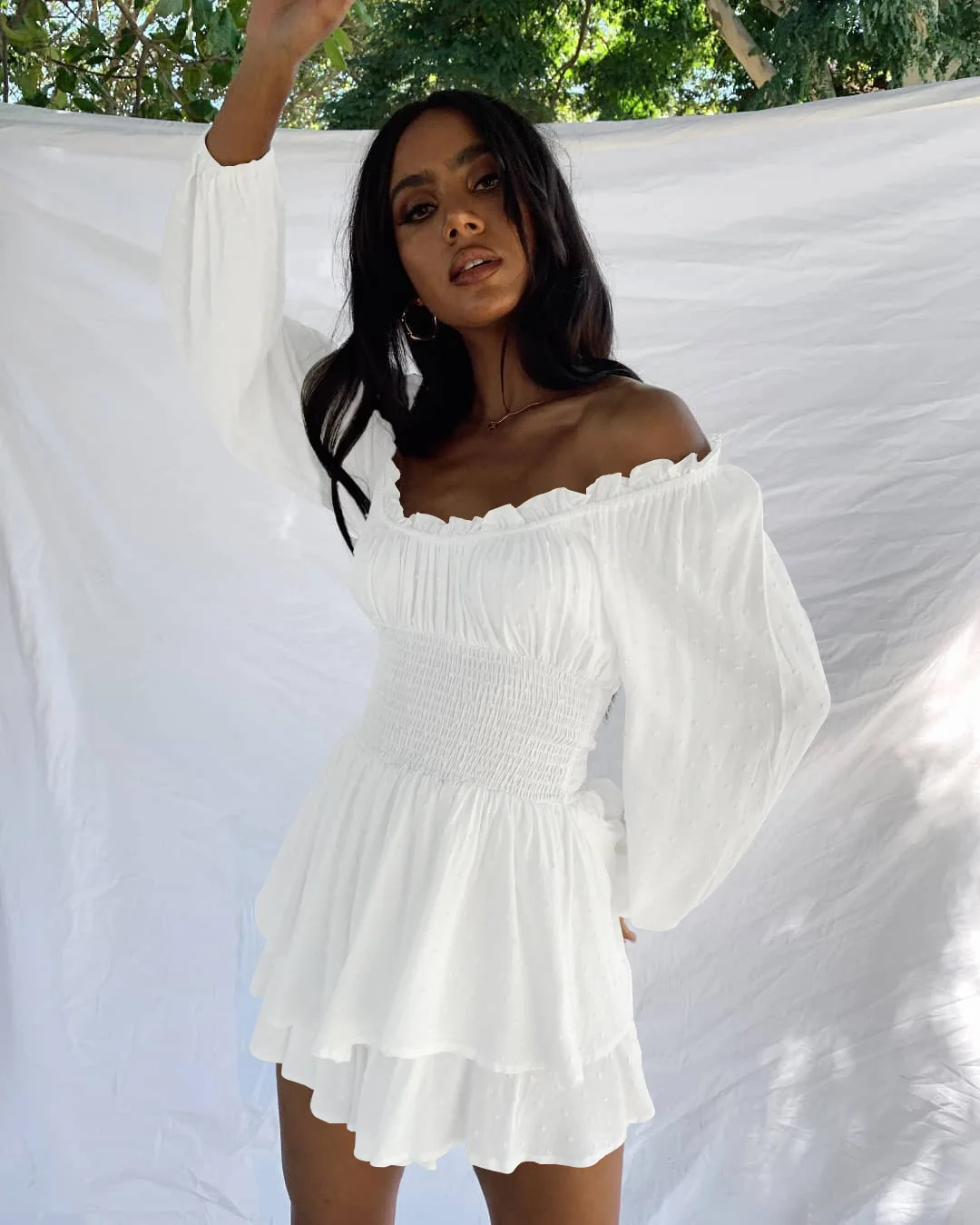 Women's Long-Sleeved Casual Solid Color Ruffled Jumpsuit Shorts Summer Elegant Women Clothing Popular Fashion Jumpsuit