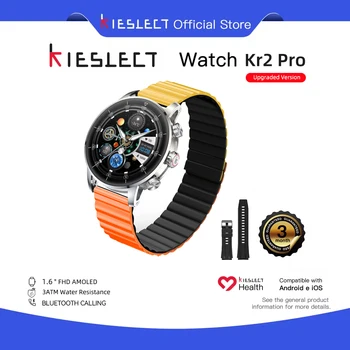 Smartwatch Kieslect Kr2 Pro 3ATM con Display AMOLED FHD da 1.6' con AOD, Processore Dual Core a Tripla Velocità, GPU 2.5D, Funzione di Chiamata Super Dinamica