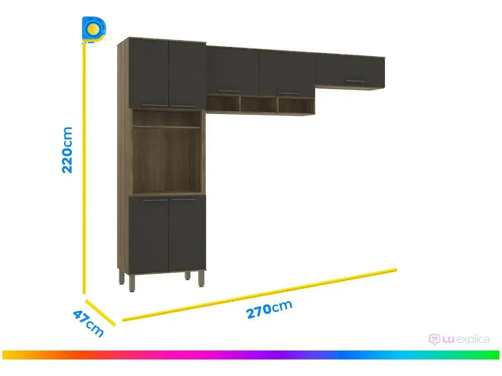 Cozinha Compacta Luciane Suíça 7 Portas 6