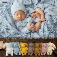 Newborn Photography Doll Props Cute Animals Handmade Knitted Doll Mohair Cartoon Rabbit Toys Studio Shoots Photo Props Accessory 3
