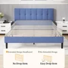 Queen Bed Frame with Button Tufted Headboard, Fabric Upholstered Platform Bed Frame, Foundation with Wooden Slat Support Beds 5