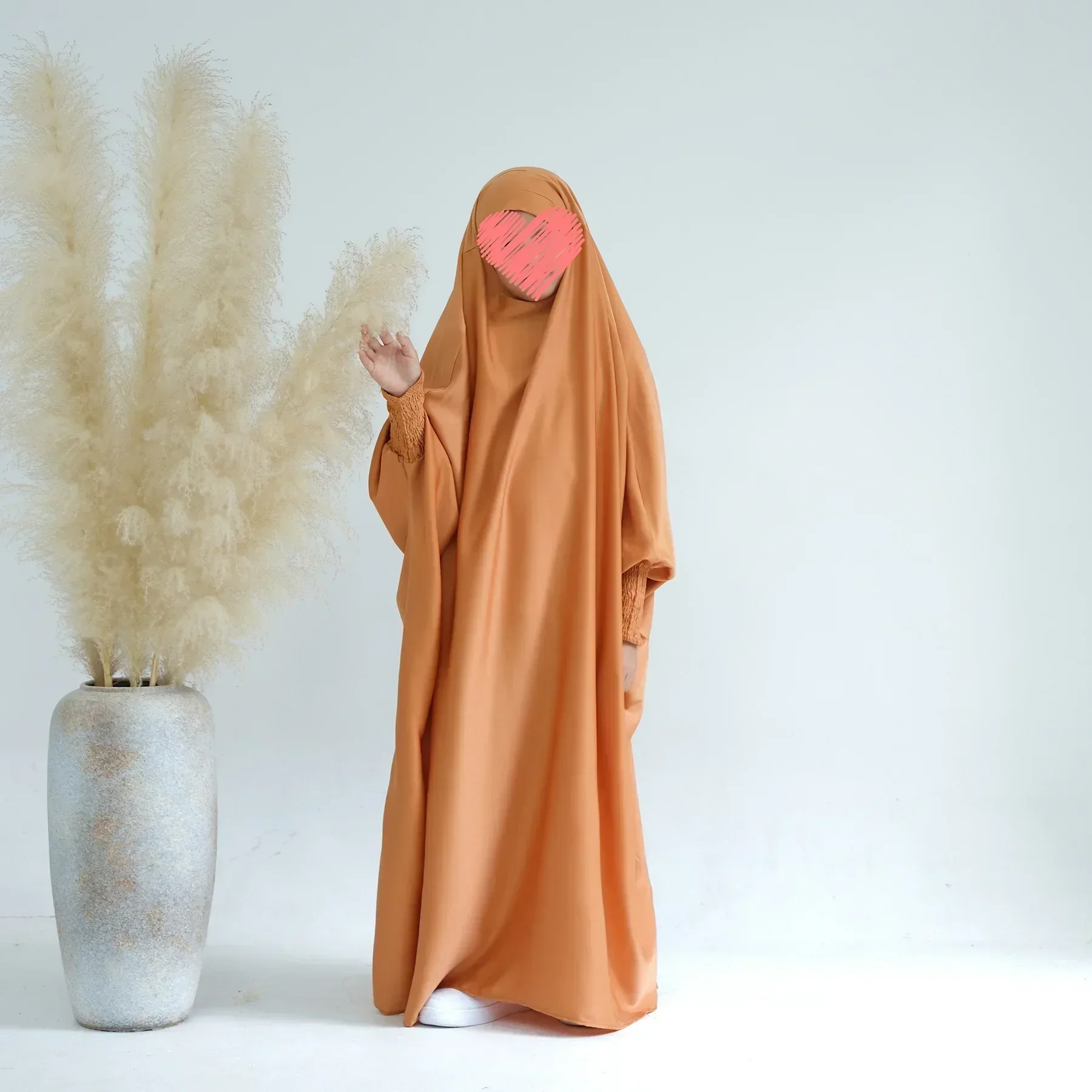 One Piece Jilbab Child Girl Kids Hooded Abaya Girls Muslim Prayer Khimar Hijab Dress Ramadan Eid Islamic Clothes Turkey Djellaba