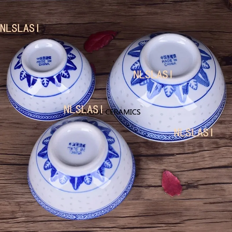 Garneck Blue & White Porcelain Bowl - Chinese Style Ceramic Serving Dish For Soup, Noodles, Rice, Salad